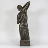 Leon SARTEEL (1882-1942), patinated plaster Baigneuse