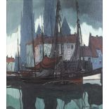 Achille VAN SASSENBROUCK (1886-1979), oil on canvas harbour view, signed