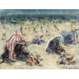 Maurice MAES (1897-1961), oil on panel Summer beach view, signed