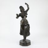Léon PILET (1840-1916), bronze figure of dancing girl with fan Carmen, signed