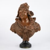 Dominique VAN DEN BOSSCHE (1854-1906), terracotta bust of a woman 'Paysanne', signed and dated 1896
