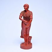 Dominique VAN DEN BOSSCHE (1854-1906), terracotta sculpture La femme de ménage, signed and dated 190