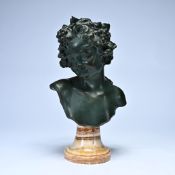Alphonse Henri NELSON (1854-1919), bronze bust of Bacchus, signed