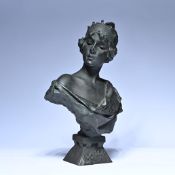Emmanuel VILLANIS (1858-1914), bronze bust Sybille, signed