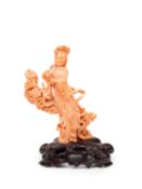 ☼A MOMO CORAL SCULPTURE, China, early 20th century