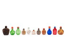 ELEVEN SNUFF BOTTLES, China, 19th / 20th century