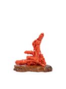 ☼A CORAL SCULPTURE, China, early 20th century