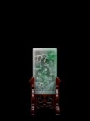 A JAIDEITE RECTANGULAR PLAQUE, China, early 20th century