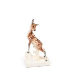 POLYCHROME EARTHENWARE SCULPTURE DEPICTING A FAWN, Turin, circa 1940