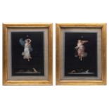 PAIR OF ALLEGORICAL FIGURES DEPICTING HOUR III OF DAY AND HOUR IV OF NIGHT,
