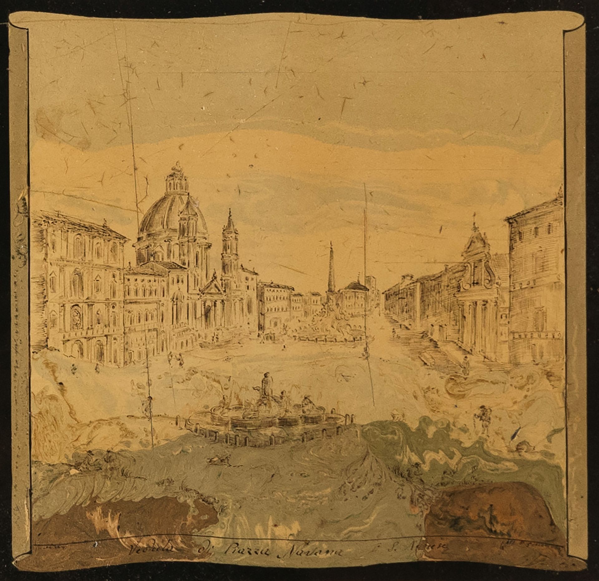 A POLYCHROME PAINTED SCAGLIOLA TABLETOP, 19th century - Bild 4 aus 5