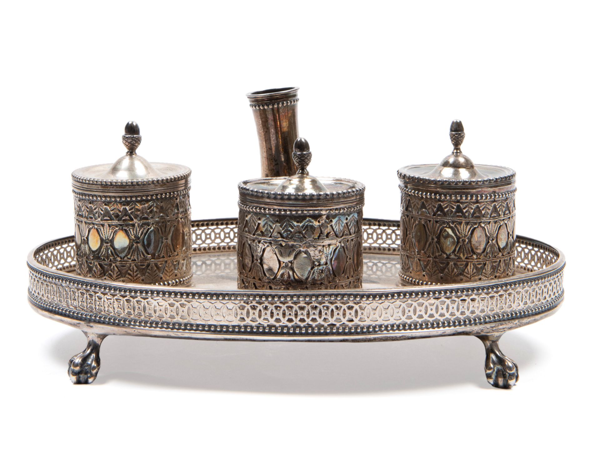 SILVER INKWELL, 19th century
