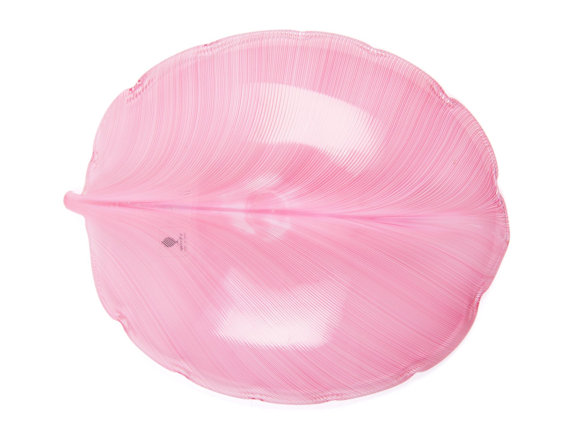 HALF-FILIGREE GLASS LEAF IN SHADES OF PINK, 20th century - Bild 3 aus 4