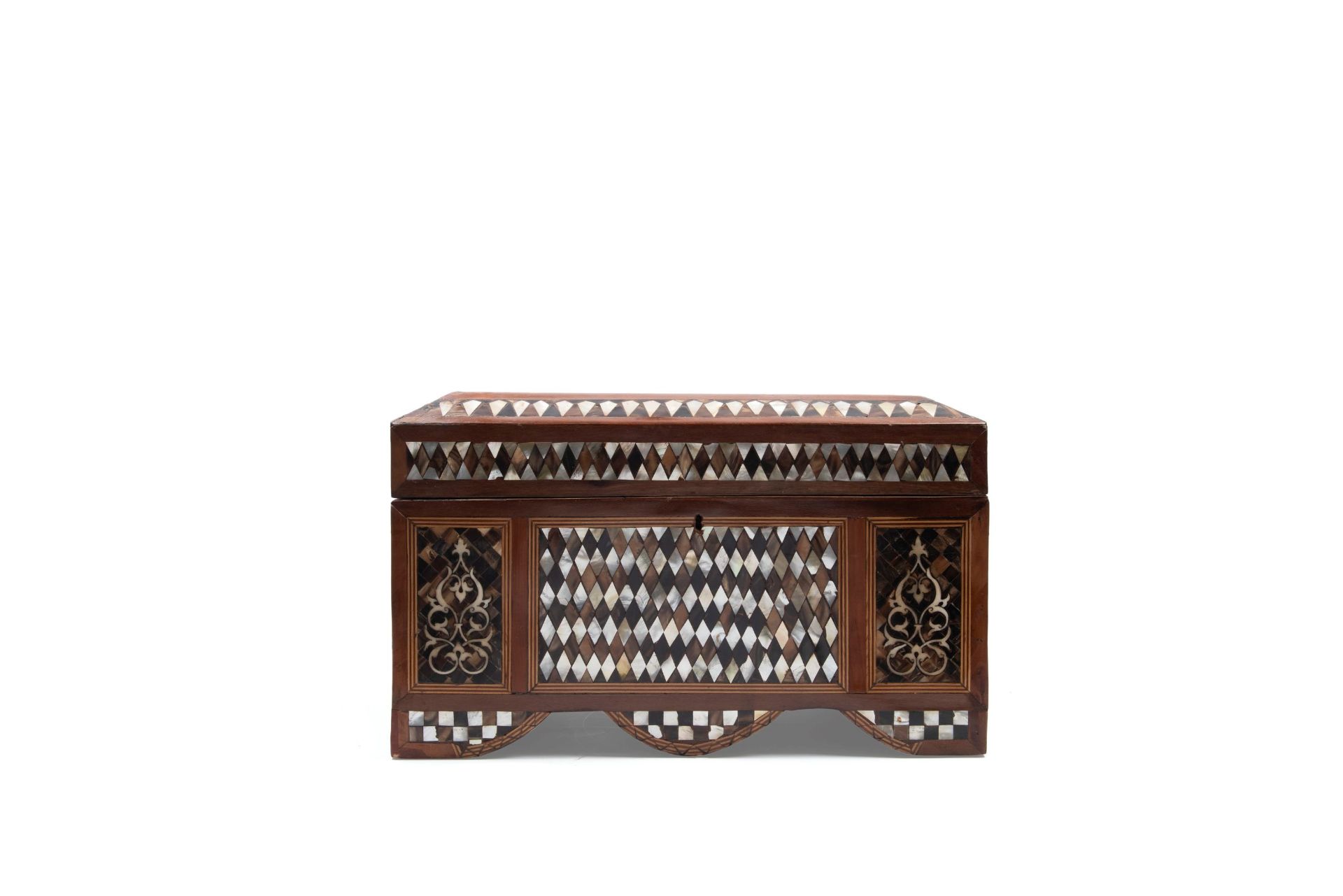 A LARGE MOORISH WOODEN CASKET, Turkey, early 20th century