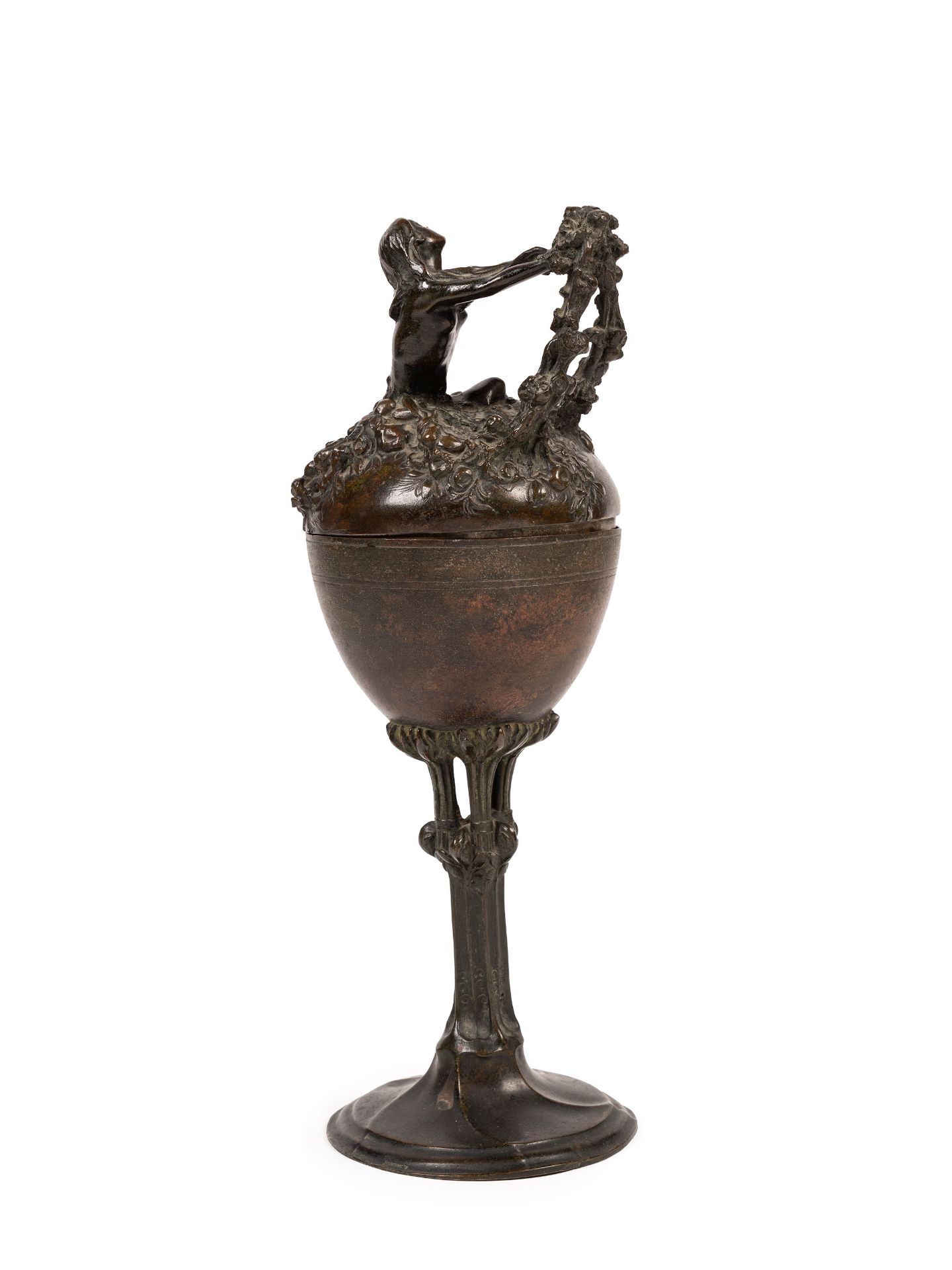 BRONZE LIDDED BOWL, Around 1910 - Bild 2 aus 3