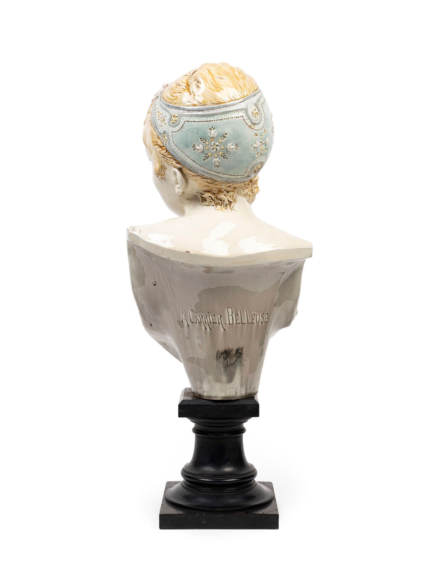 CERAMIC SCULPTURE DEPICTING A WOMAN'S BUST, France, 19th century - Bild 2 aus 2