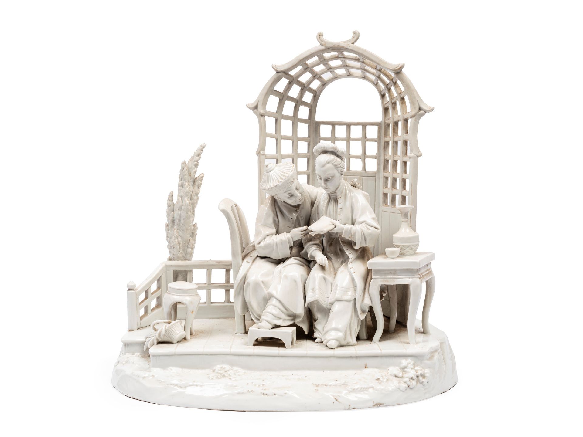 A PORCELAIN SCULPTURAL GROUP, Samson, 19th century