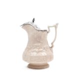 CERAMIC JUG WITH SILVER LID, France, 19th century