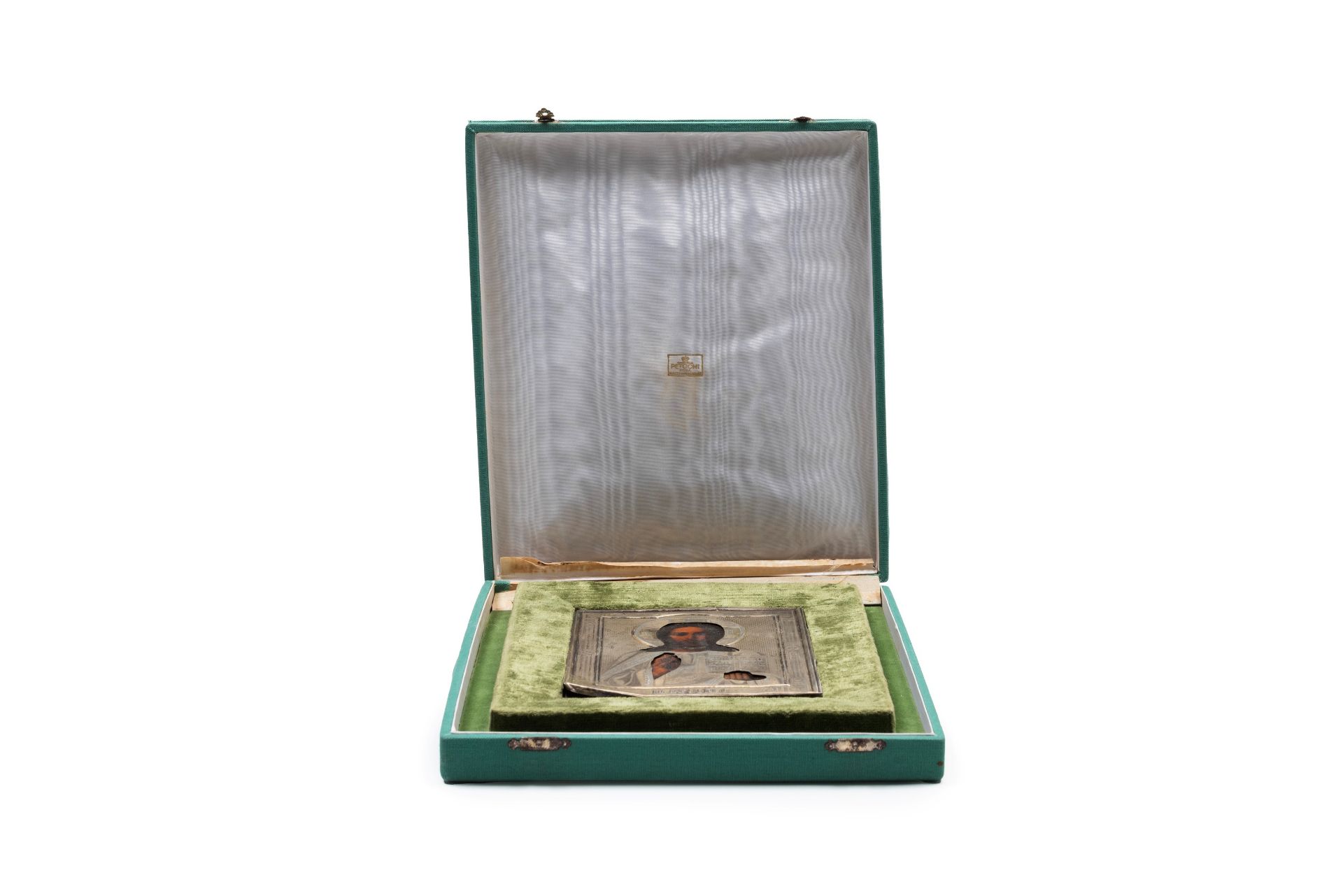 Icon with gilded silver riza depicting Christ, Russia, 1896 - Bild 2 aus 4