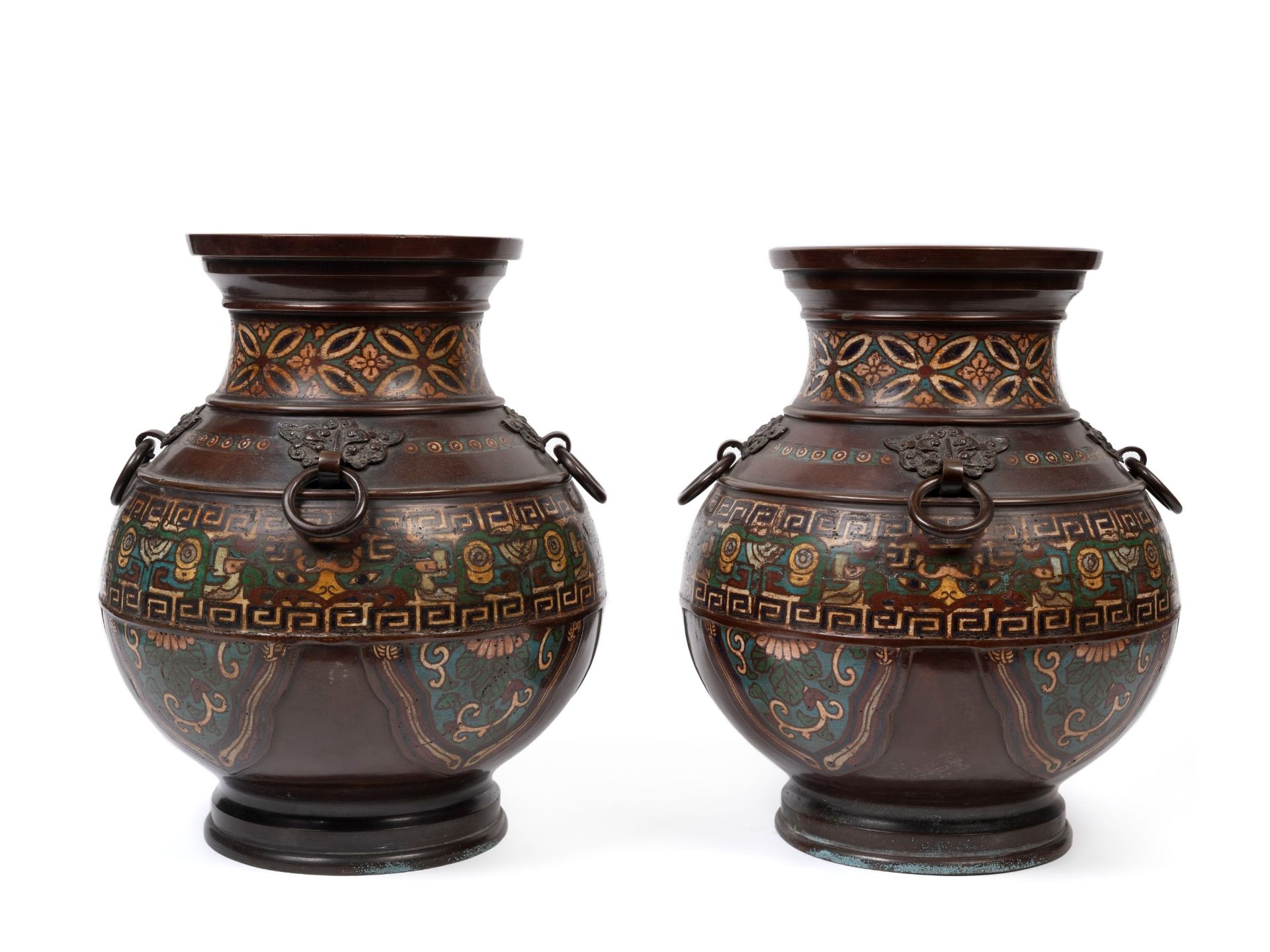 PAIR OF CLOISONNÃ‰ VASES, Japan, Meiji period (1868-1912) - Bild 2 aus 3