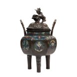 A CLOISONNÃ‰ BRONZE CENSER, Japan, Meiji period (1868-1912)