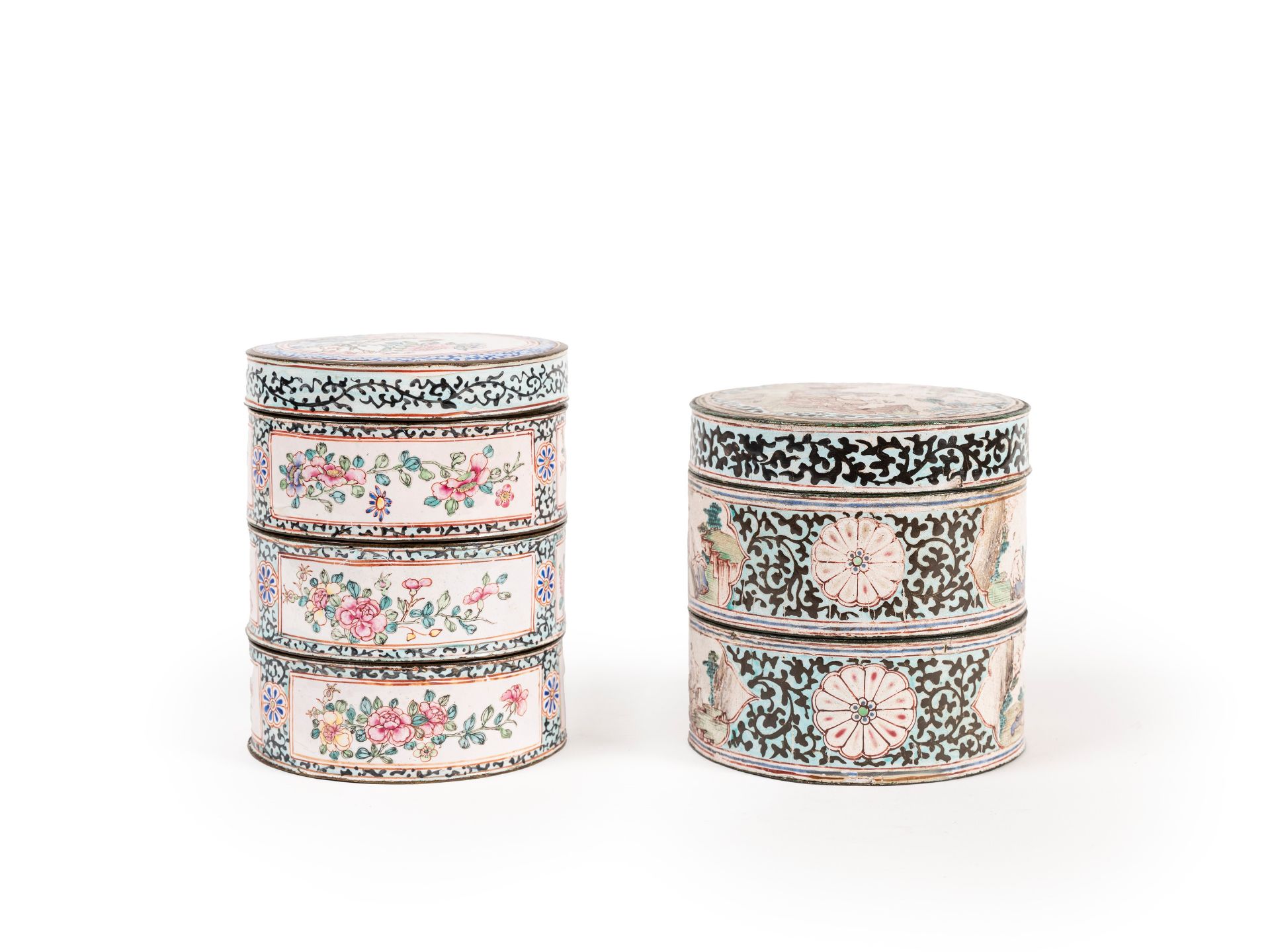 TWO PAINTED ENAMEL BOX AND COVERS, China, Qing dynasty, 18th - 19th century - Bild 4 aus 5