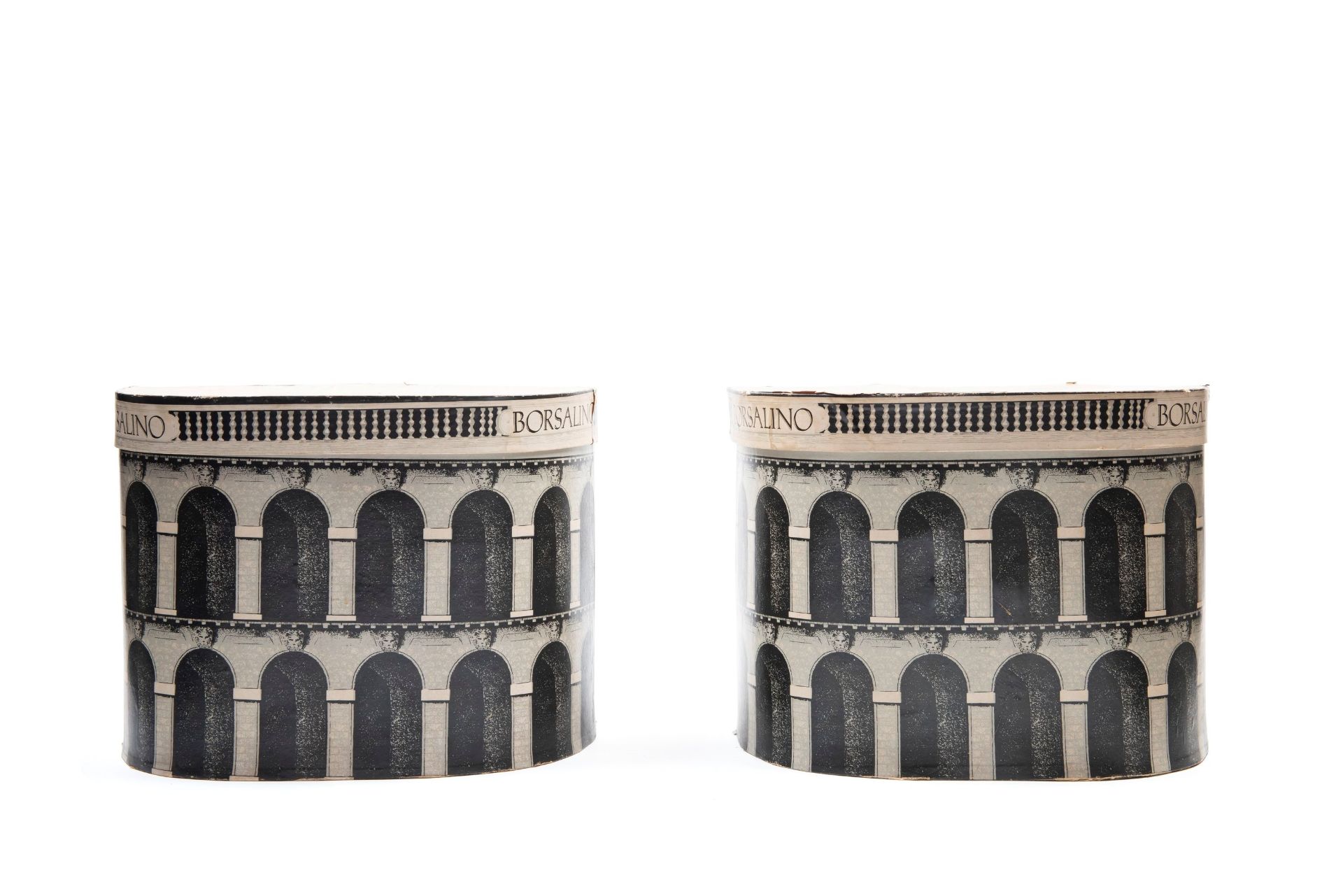 TWO BORSALINO CARDBOARD HAT BOXES, 20th century - Bild 2 aus 3