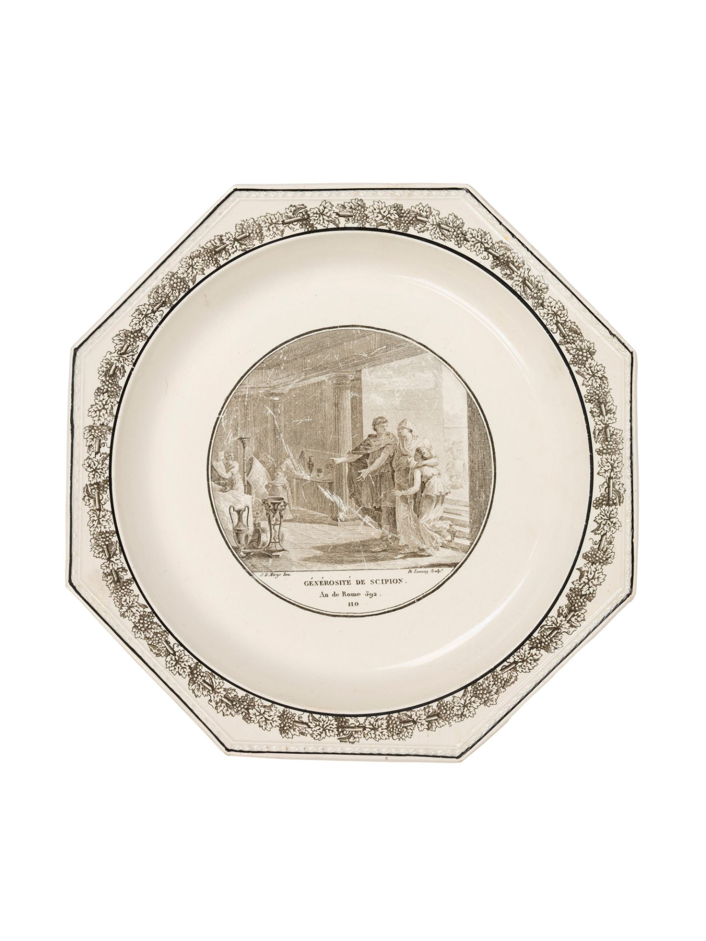 FIFTEEN MAIOLICA SAUCER PLATES WITH VIEWS AND ONE WITH A FLOWER, Montereau Faience, early 20th centu - Bild 12 aus 18