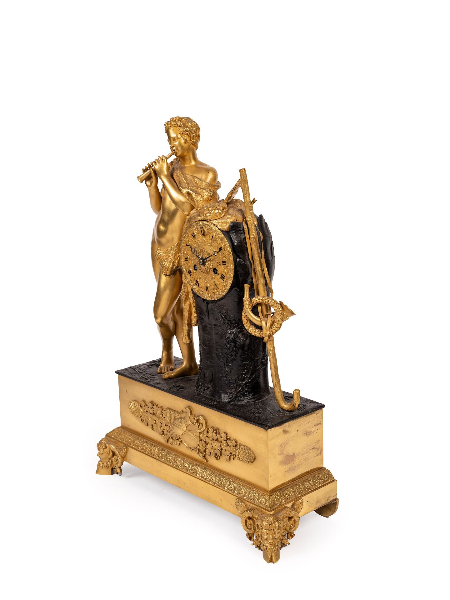 GILT BRONZE CLOCK DEPICTING A FAUN, Early 19th century - Bild 3 aus 5