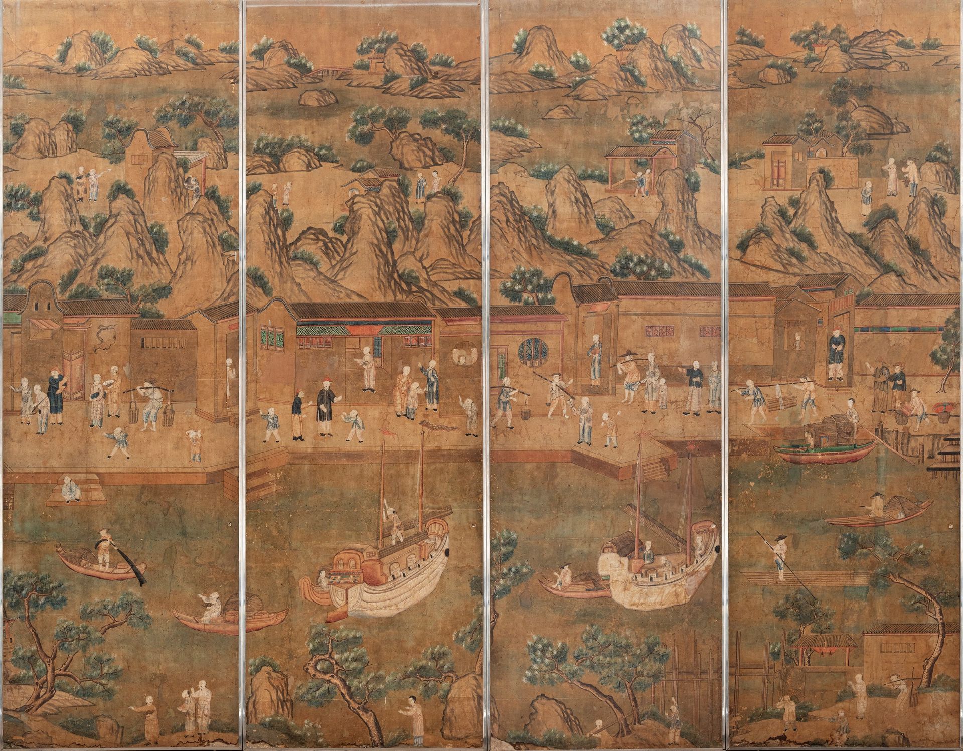 SEVENTEEN LARGE PANELS ON PAPER, China, Qing dynasty, 18th century - Bild 7 aus 27