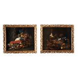 PAIR OF STILL LIFES WITH FRUIT AND ANIMALS, 17th century