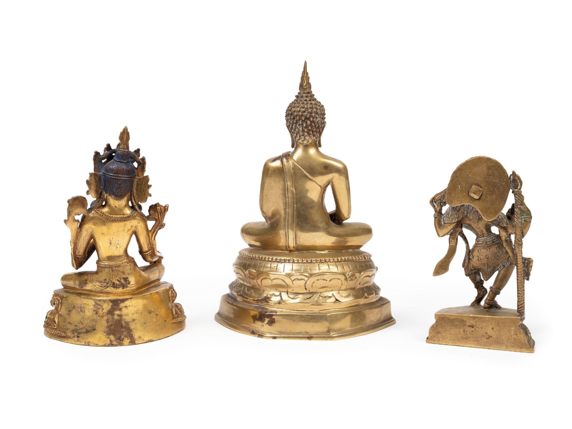 THREE GILT BRONZE SCULPTURES, Asia, 20th century - Bild 2 aus 3