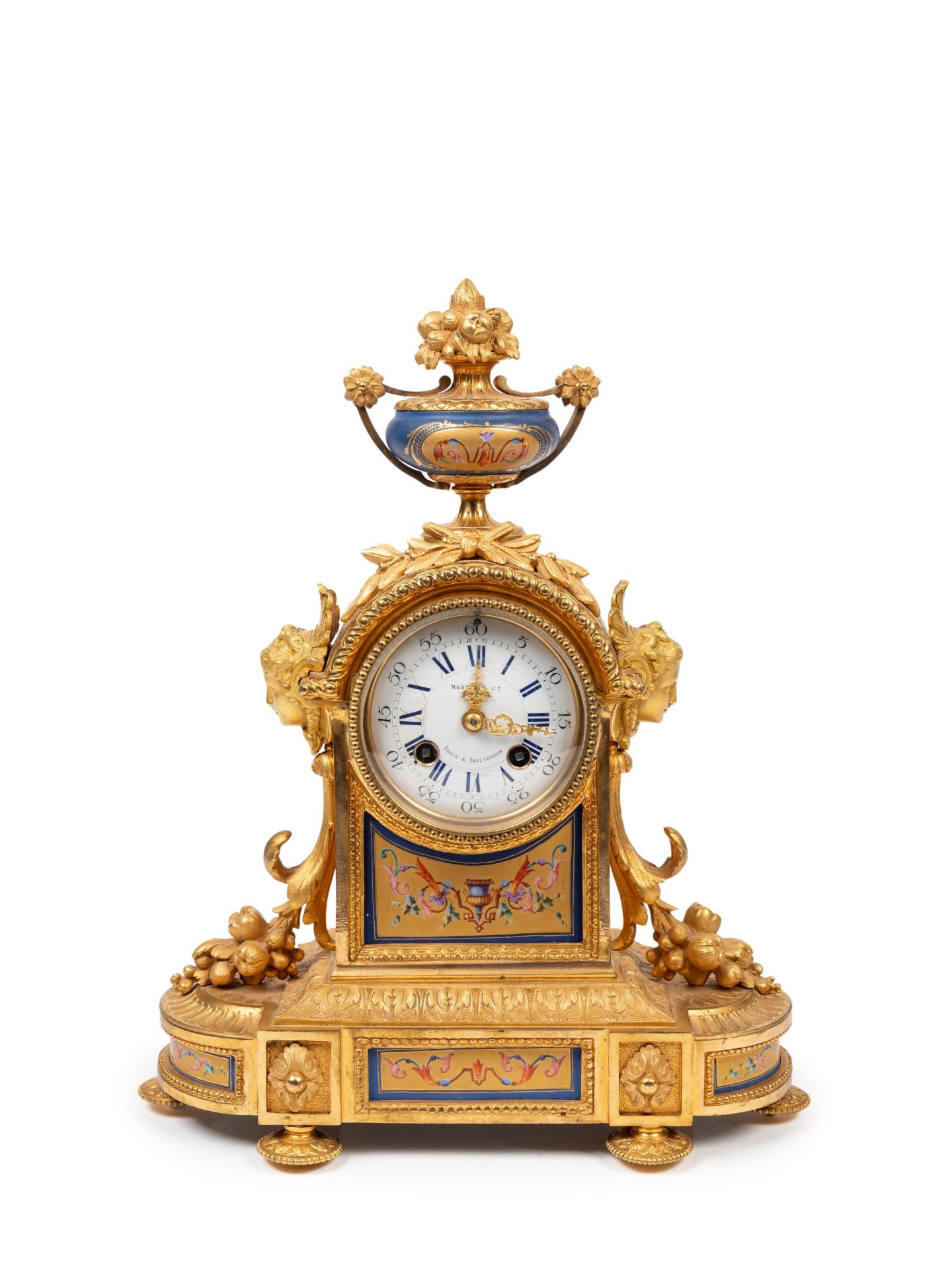 A GILT BRONZE TABLE CLOCK, France, 19th century