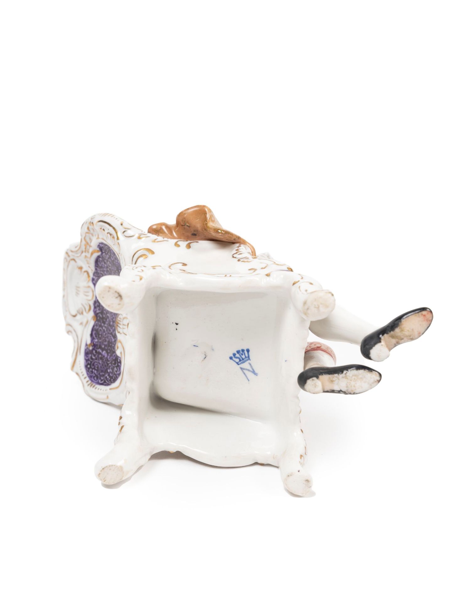 FIVE POLYCHROME PORCELAIN SCULPTURES, 19th century - Bild 3 aus 3