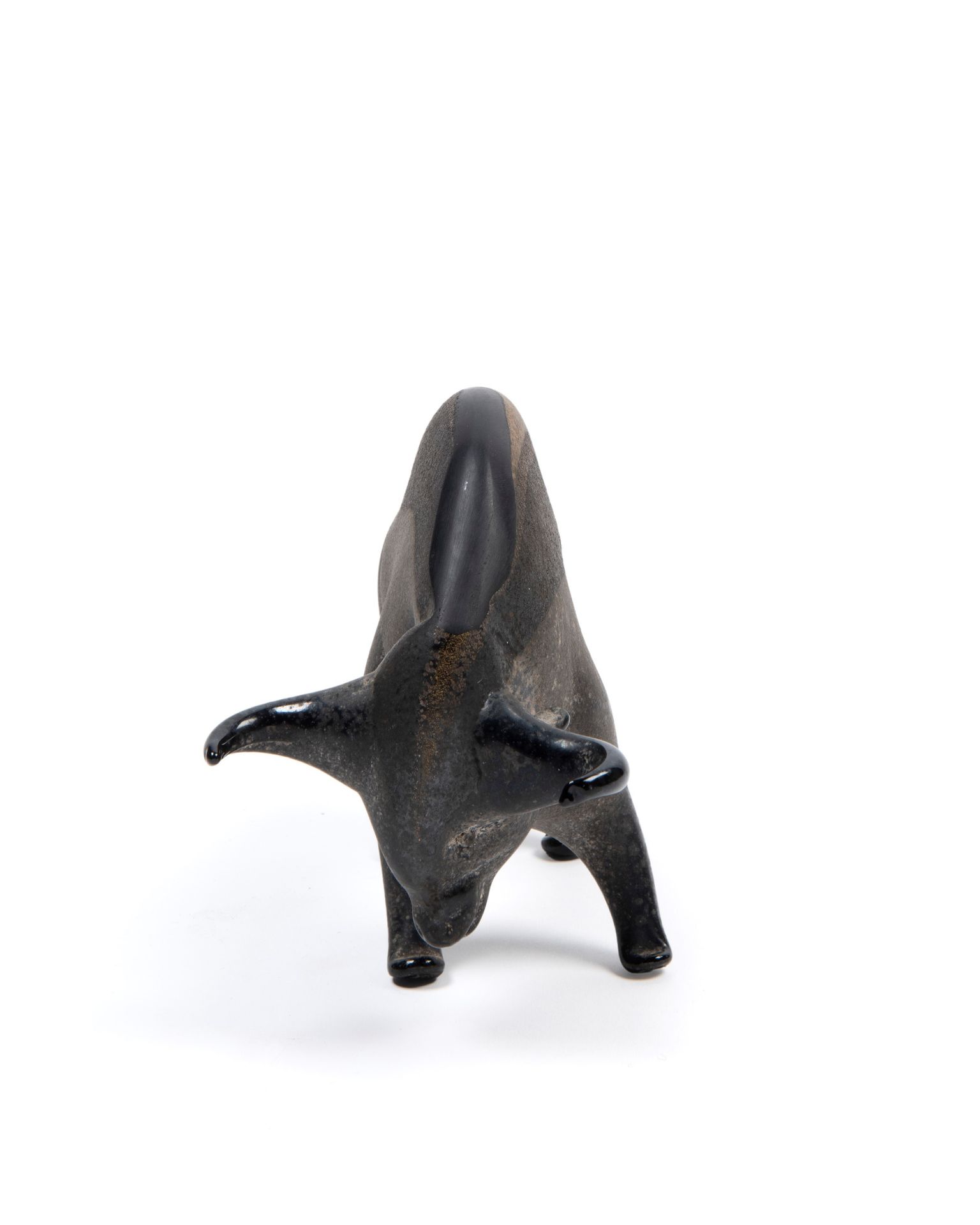 GLASS SCULPTURE DEPICTING A BISON, - Bild 3 aus 3