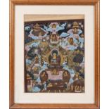 BUDDHIST THANGKA WITH MANDALA, 20th century