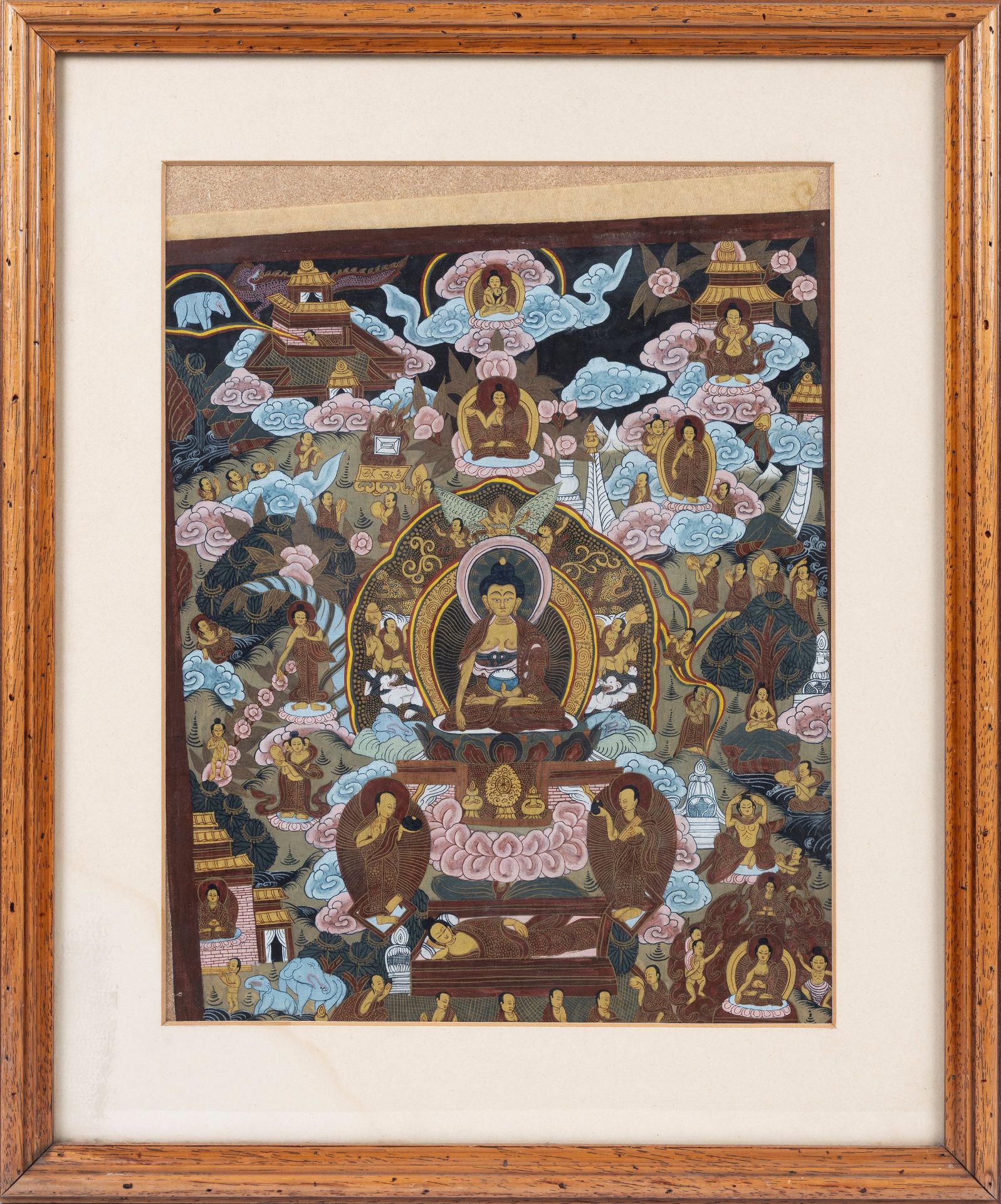 BUDDHIST THANGKA WITH MANDALA, 20th century