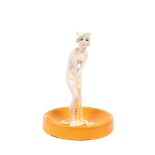 POLYCHROME EARTHENWARE SCULPTURE DEPICTING LITTLE VIOLET GIRL (â€œMAMMOLINAâ€), Turin, c. 1930