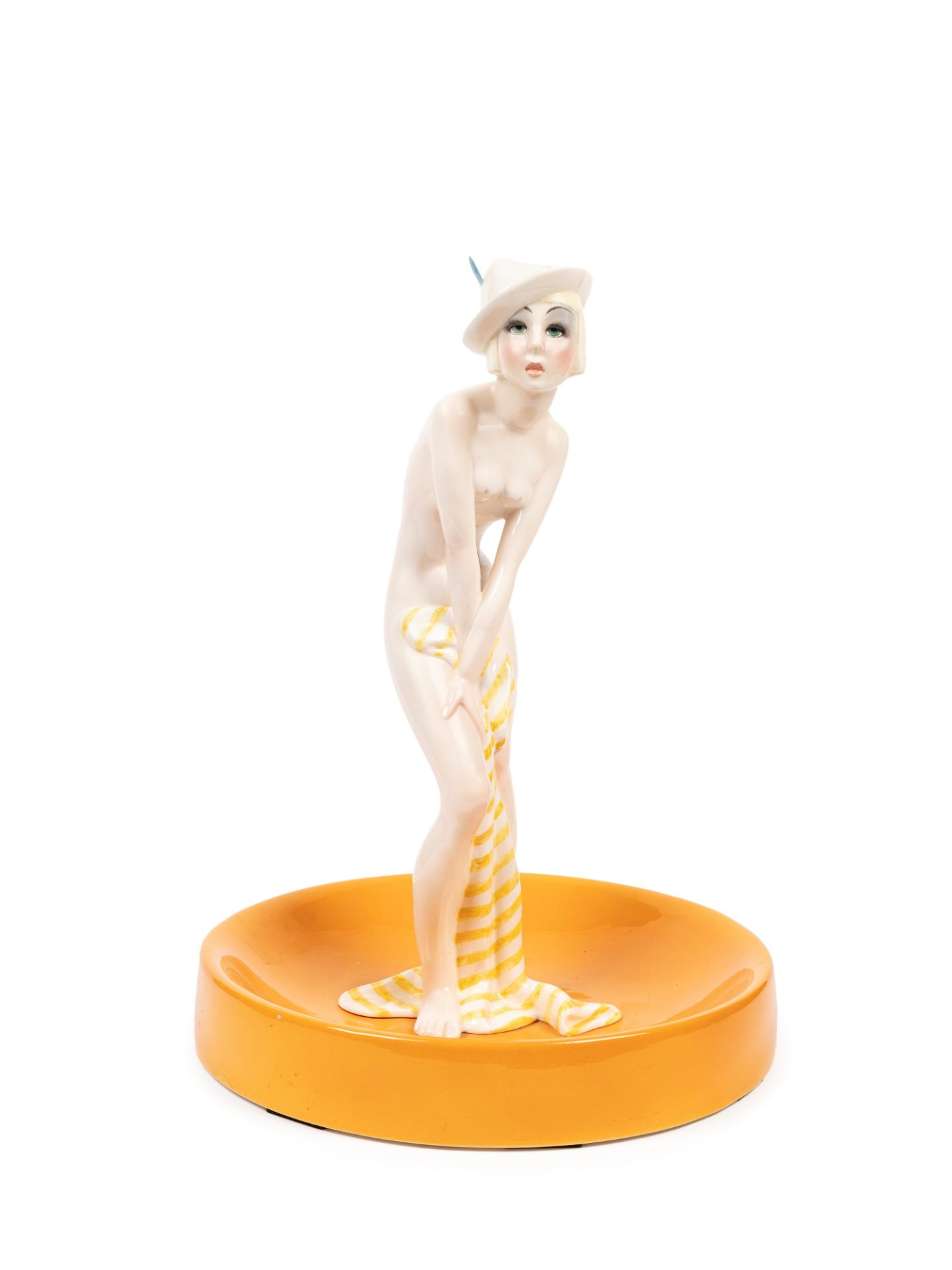 POLYCHROME EARTHENWARE SCULPTURE DEPICTING LITTLE VIOLET GIRL (â€œMAMMOLINAâ€), Turin, c. 1930