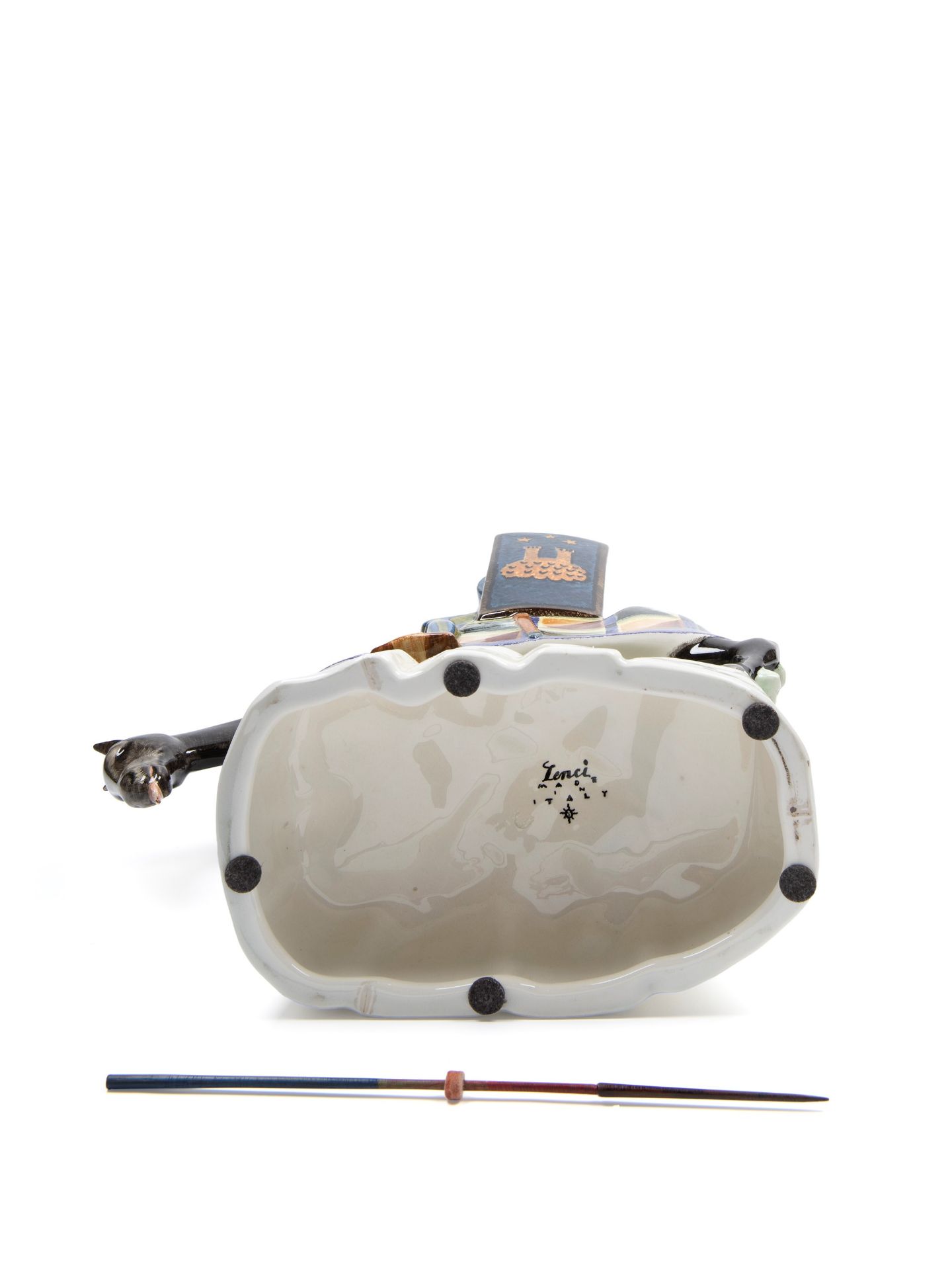 POLYCHROME EARTHENWARE SCULPTURE DEPICTING DON QUIXOTE, Turin, 20th century - Bild 3 aus 3