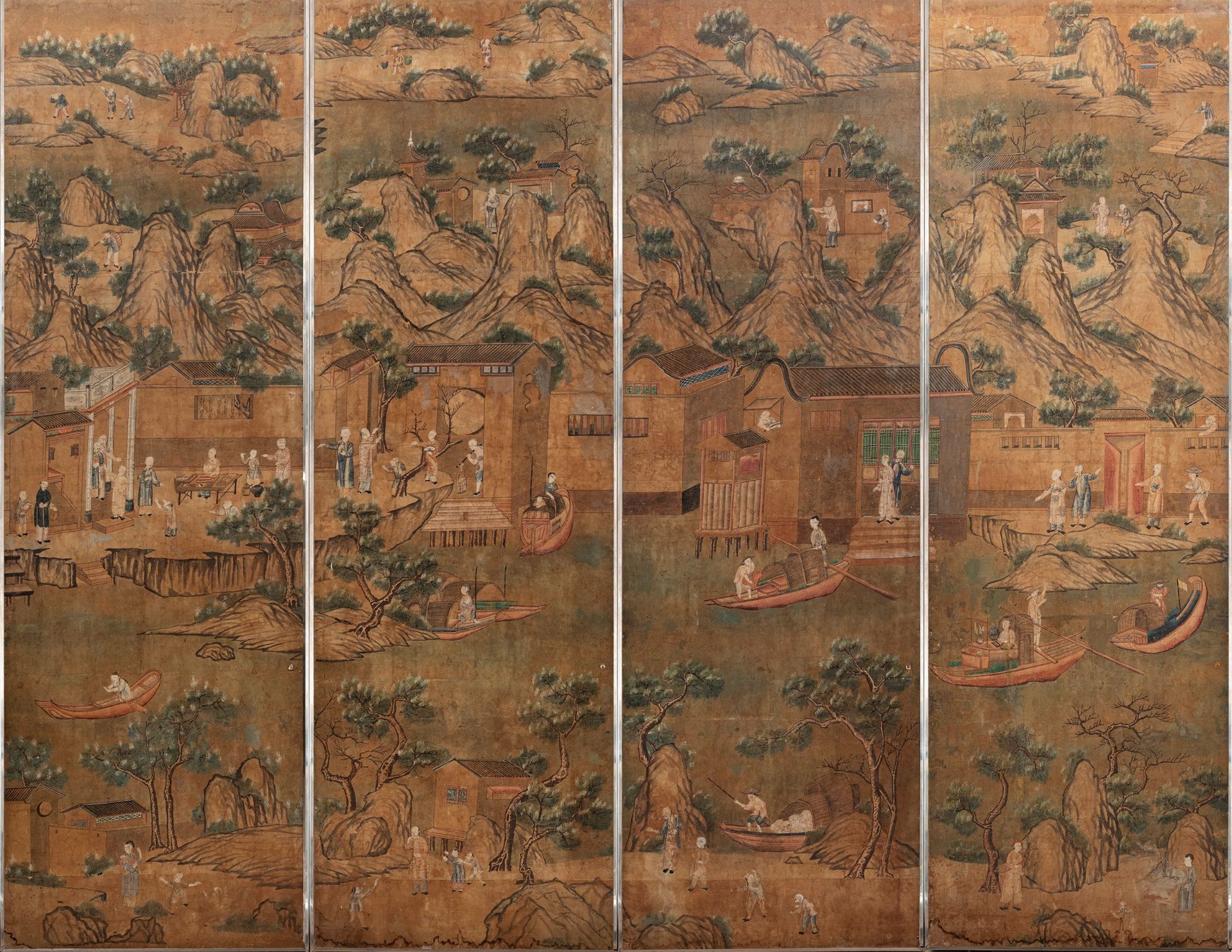 SEVENTEEN LARGE PANELS ON PAPER, China, Qing dynasty, 18th century - Bild 4 aus 27