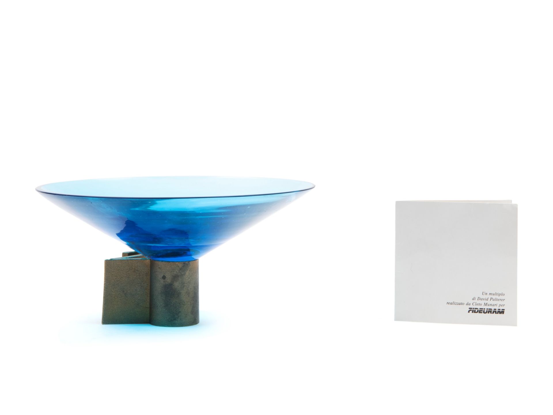 Glass and brass stand for the twentieth anniversary of FIDURAM (1968â€“1988), 1988