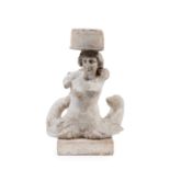 STUCCO SCULPTURE DEPICTING A MERMAID, 19th century