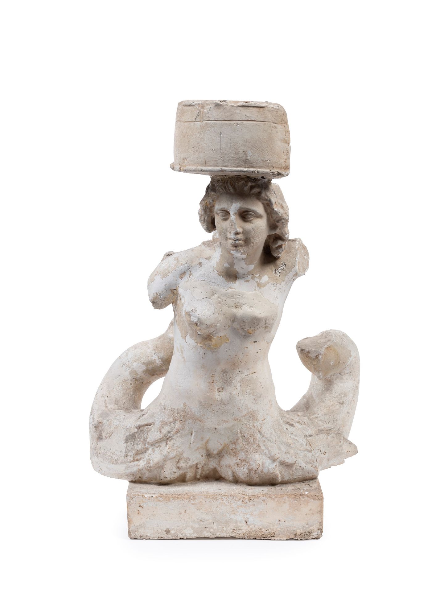 STUCCO SCULPTURE DEPICTING A MERMAID, 19th century