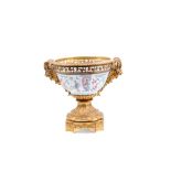 A ORMOLU-MOUNTED FAMILLE ROSE PORCELAIN BOWL, China, Qing dynasty, Yongzheng period (1723-1735)