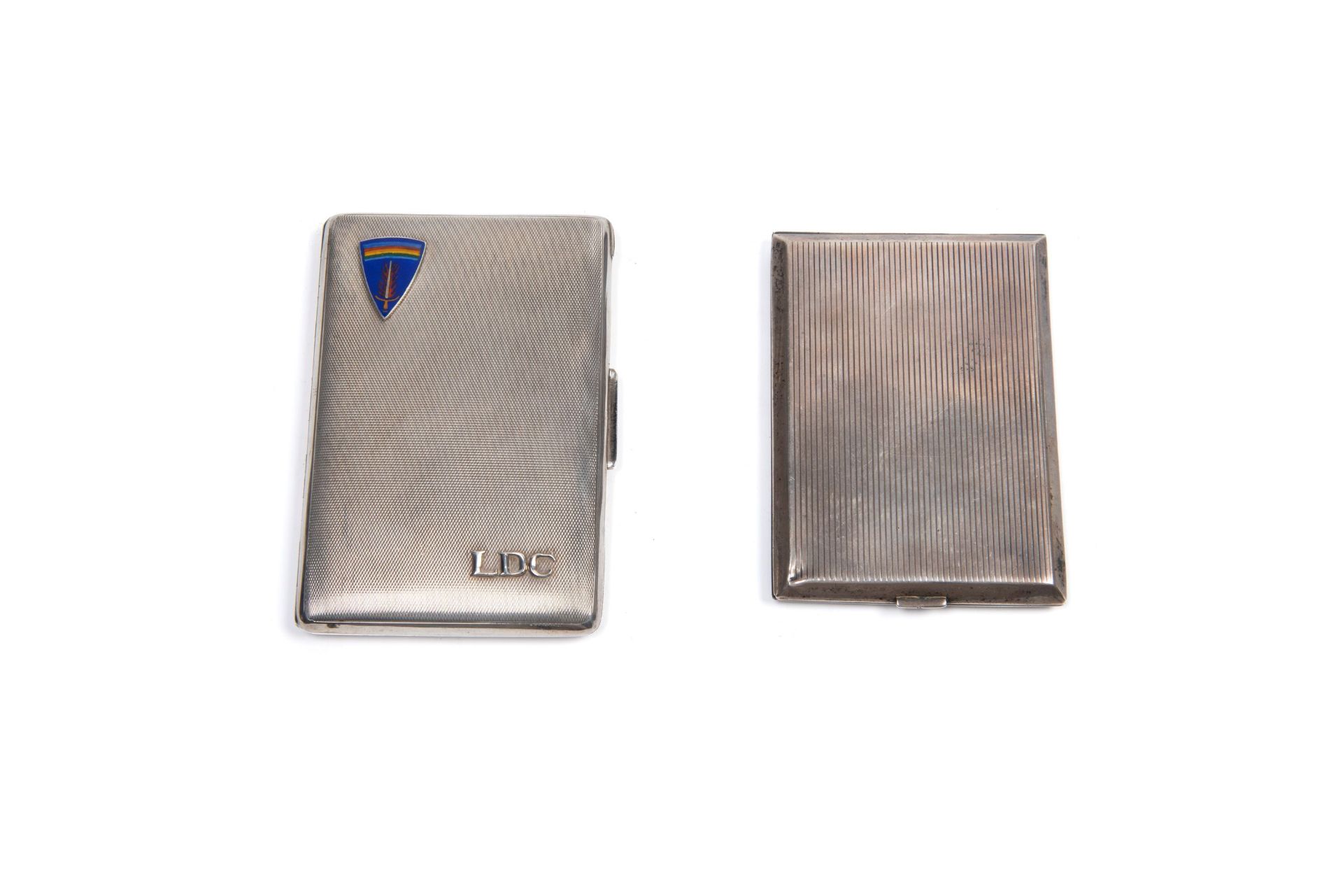 TWO SILVER CIGARETTE CASES, 20th century