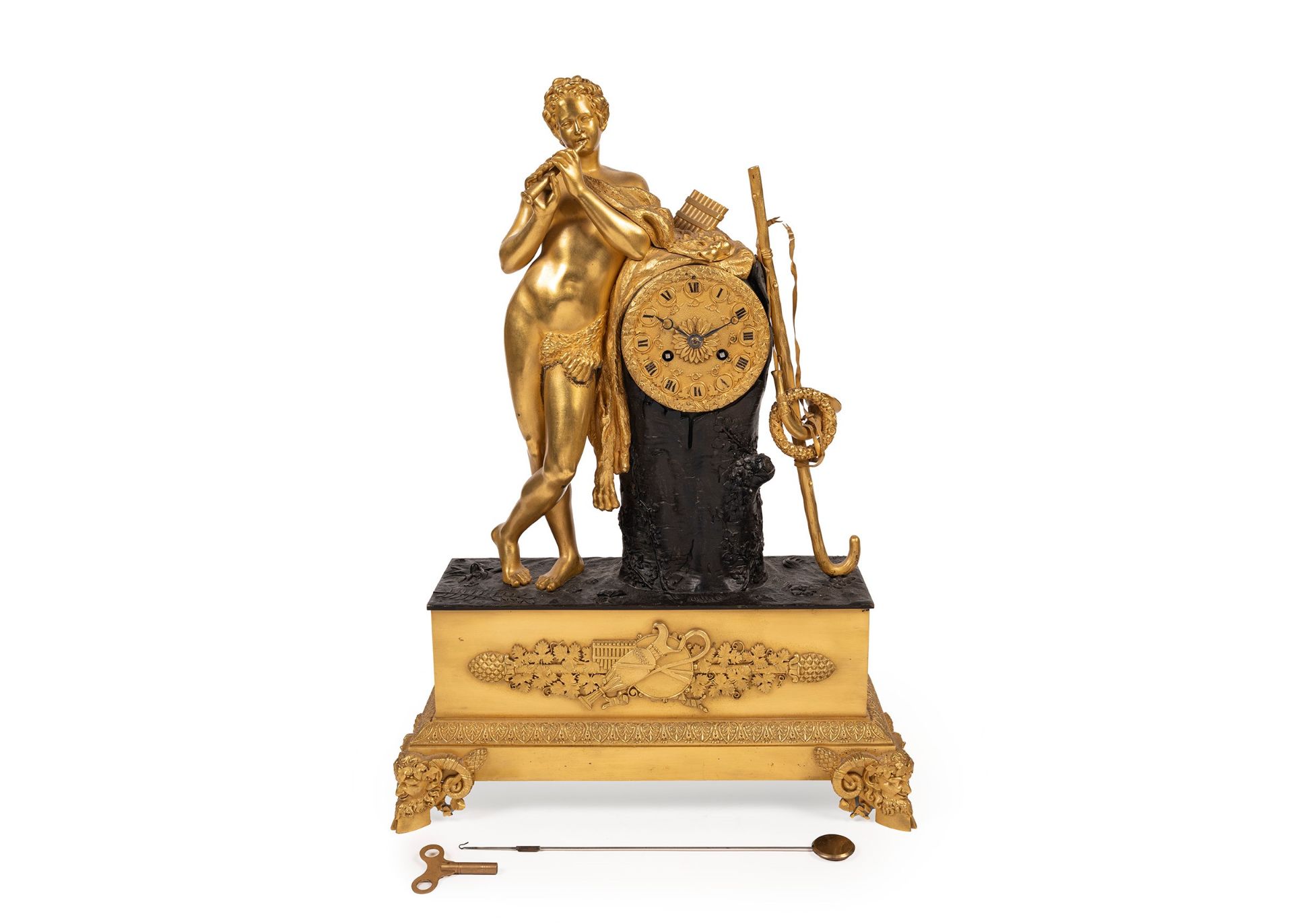 GILT BRONZE CLOCK DEPICTING A FAUN, Early 19th century - Bild 5 aus 5