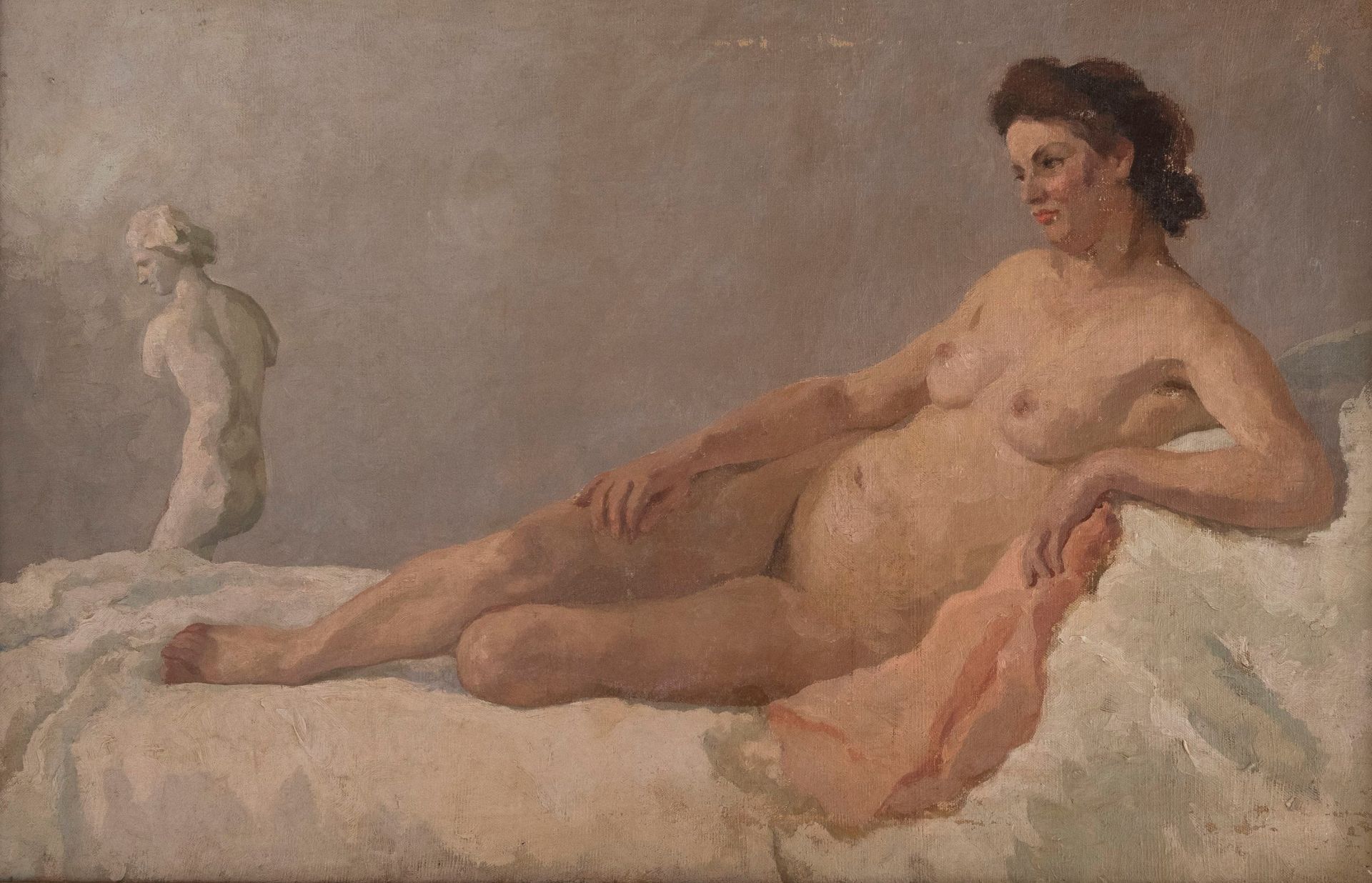 RECLINING NUDE WOMAN, Roman School, 1920sâ€“1930s - Bild 2 aus 3