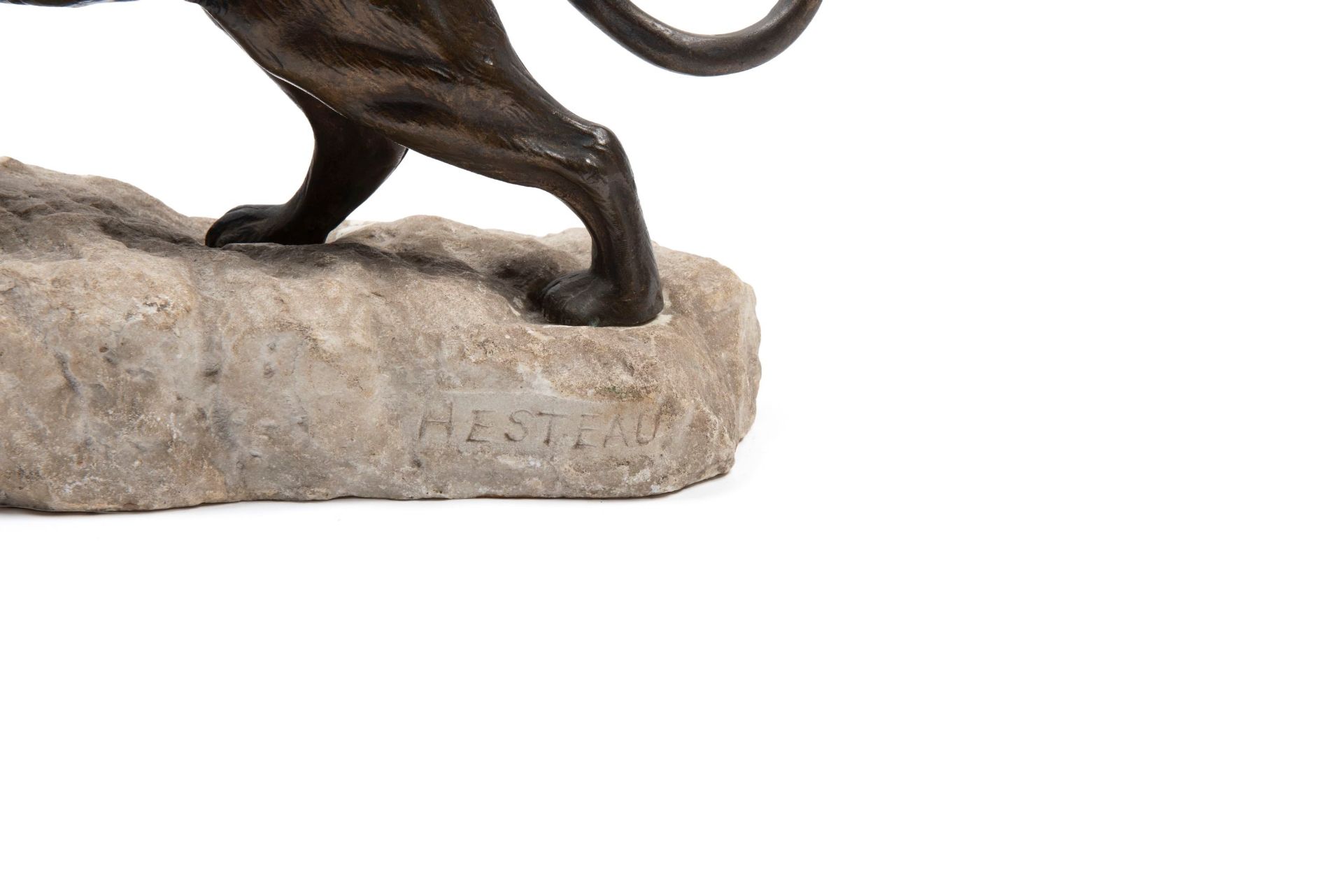 BRONZE SCULPTURE DEPICTING A TIGER, 20th century - Bild 3 aus 3