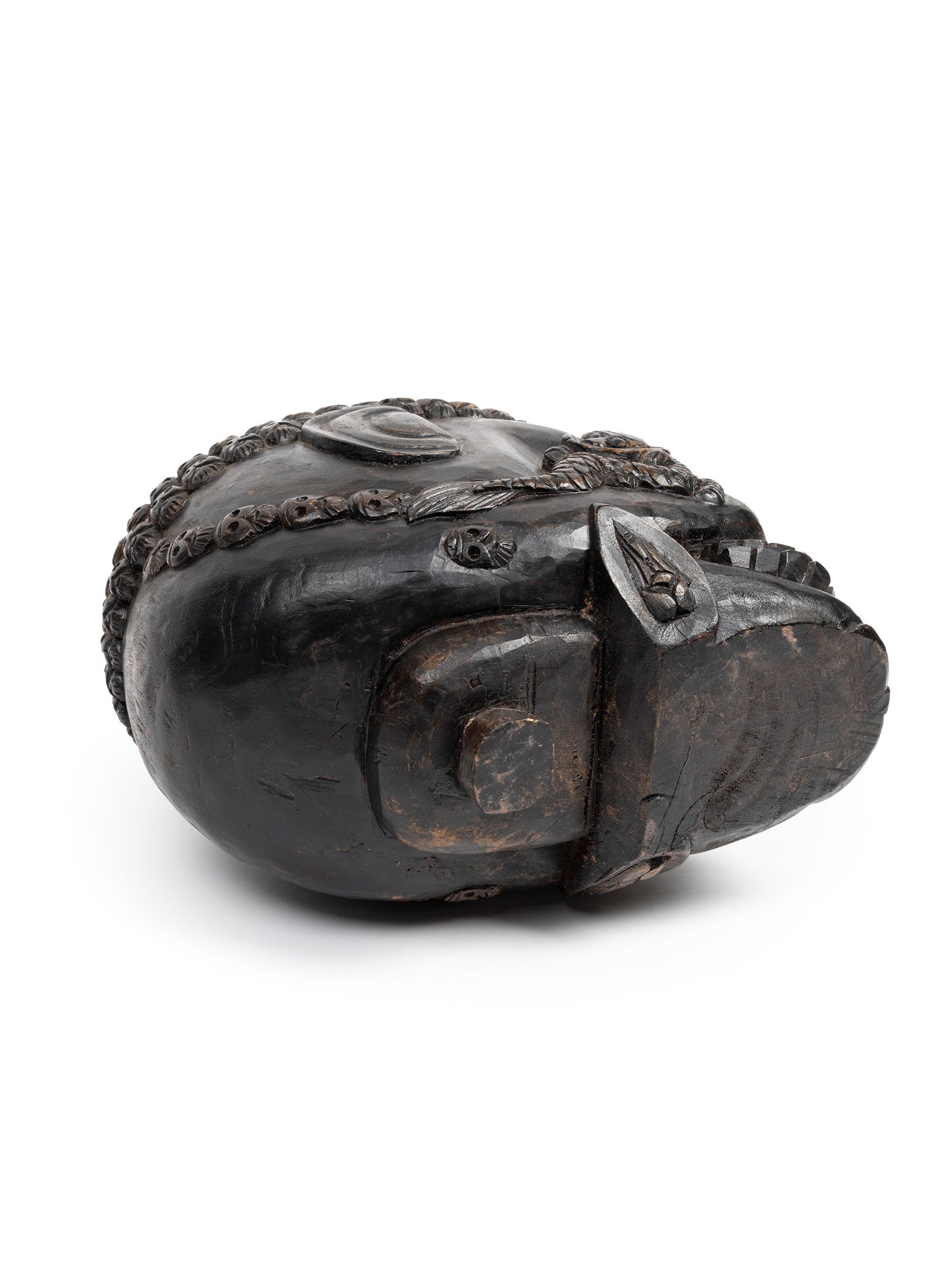 CARVED WOODEN SCULPTURE DEPICTING A CITIPATI SKULL, Tibet, 20th century - Bild 2 aus 2